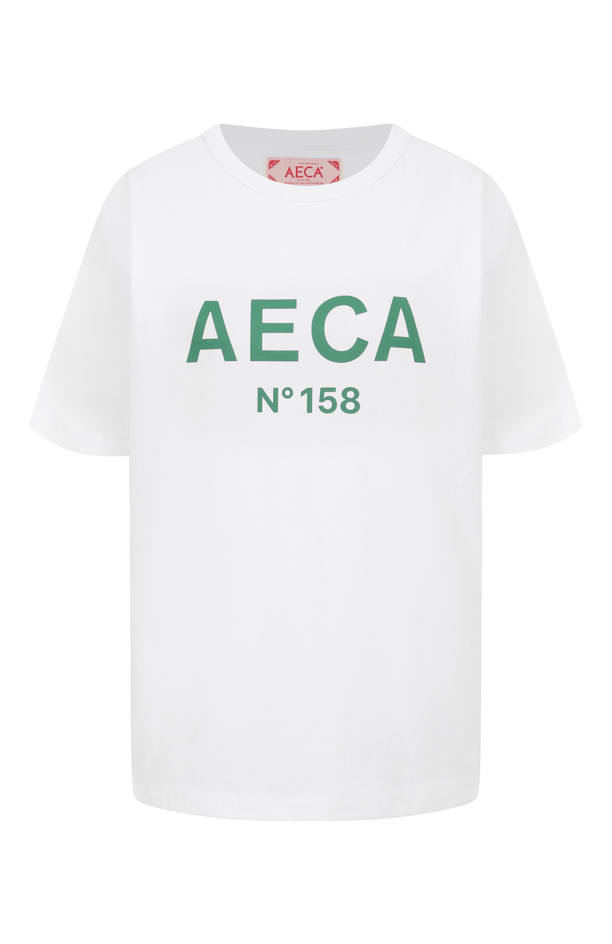 Хлопковая футболка AECA WHITE, арт. AWCMSSBBTTSST005A2.WHITE/GREEN (XL), фото 1