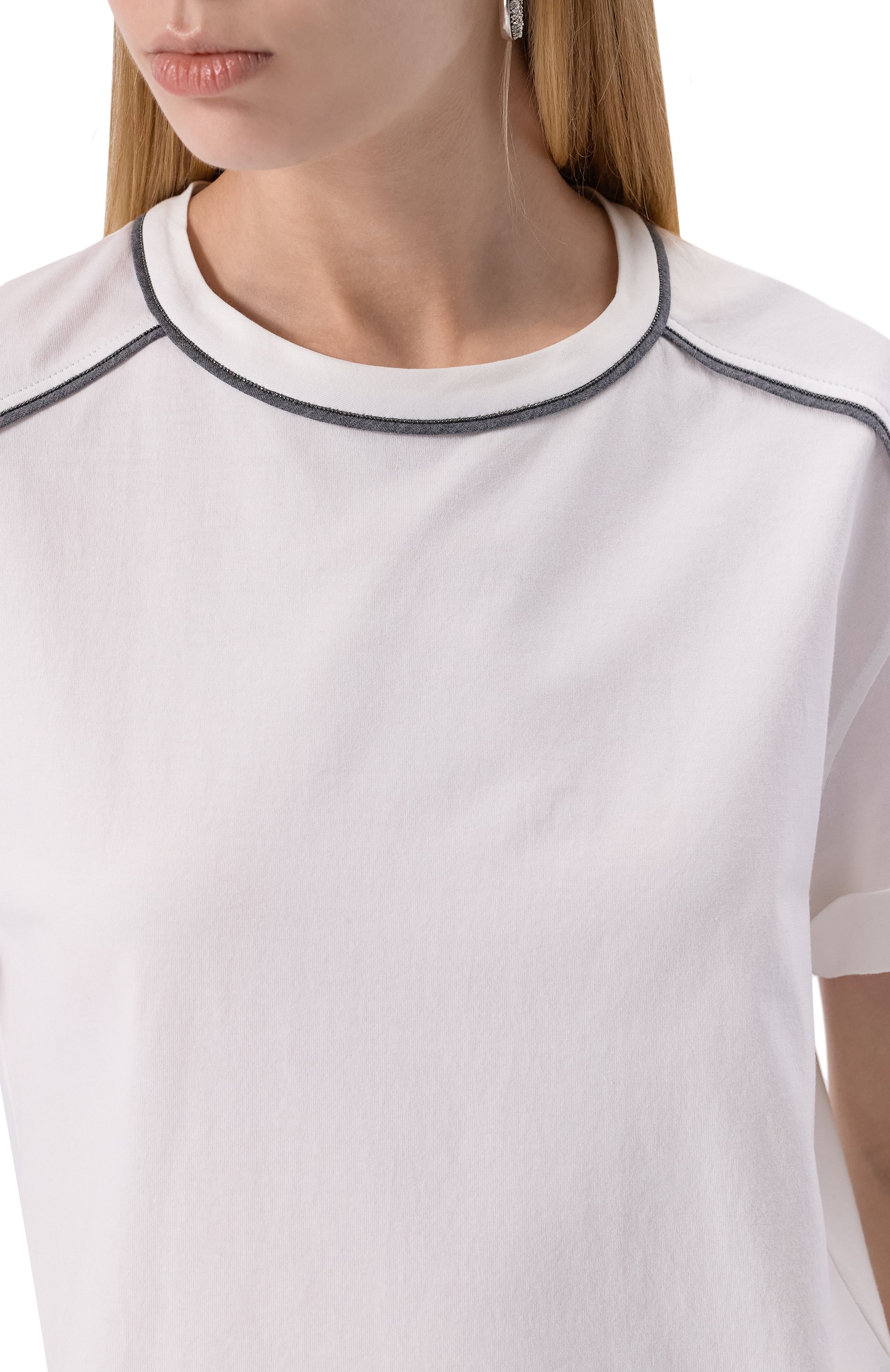 Хлопковый топ BRUNELLO CUCINELLI, арт. M0T81FP330, фото 5