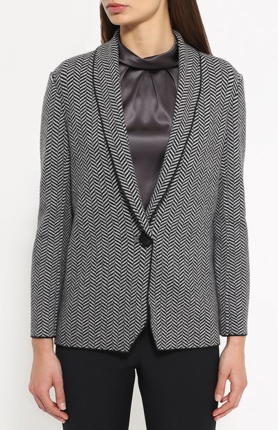 Шерстяной жакет прямого кроя с укороченным рукавом GIORGIO ARMANI, арт. 6XAG02/AM15Z, фото 3