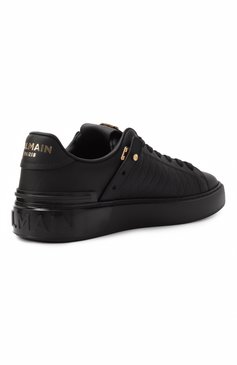 Женские кожаные кеды b-court b-buzz BALMAIN черного цвета, арт. EN1VI738/LCGD | Фото 5 (Материал внешний: Натуральная кожа; Материал внутренний: Натуральная кожа; Подошва: Платформа; Материал утеплителя: Без утеплителя; Кросс-КТ: Низкие; Стили: Кэжуэл)