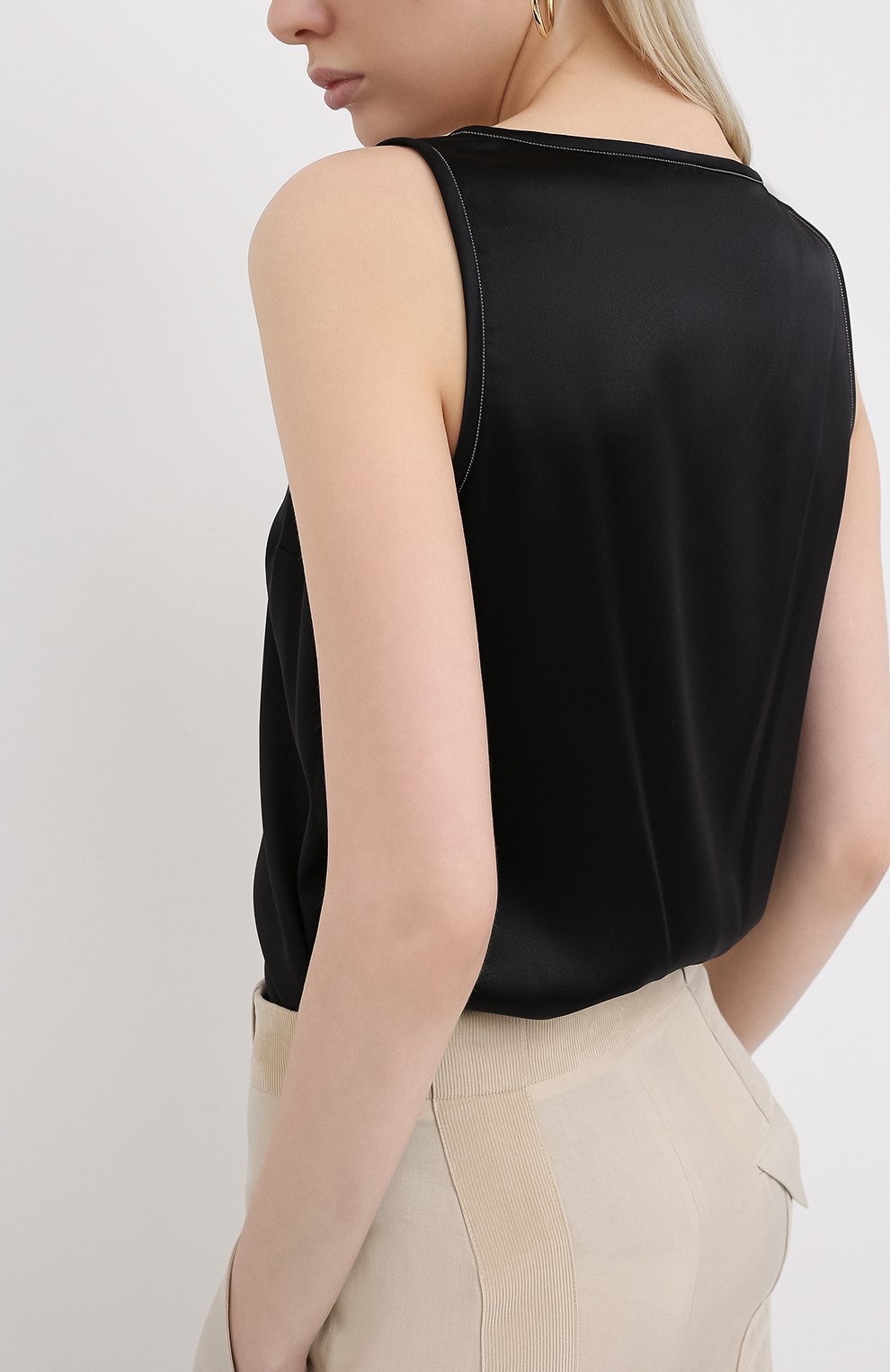 Атласный топ BRUNELLO CUCINELLI, арт. MPC59DE330, фото 4