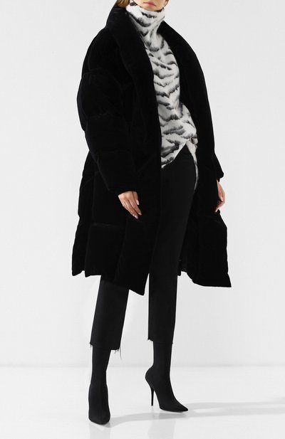 Бархатный пуховик с поясом ALEXANDRE VAUTHIER, арт. 183C0A702 0383, фото 2