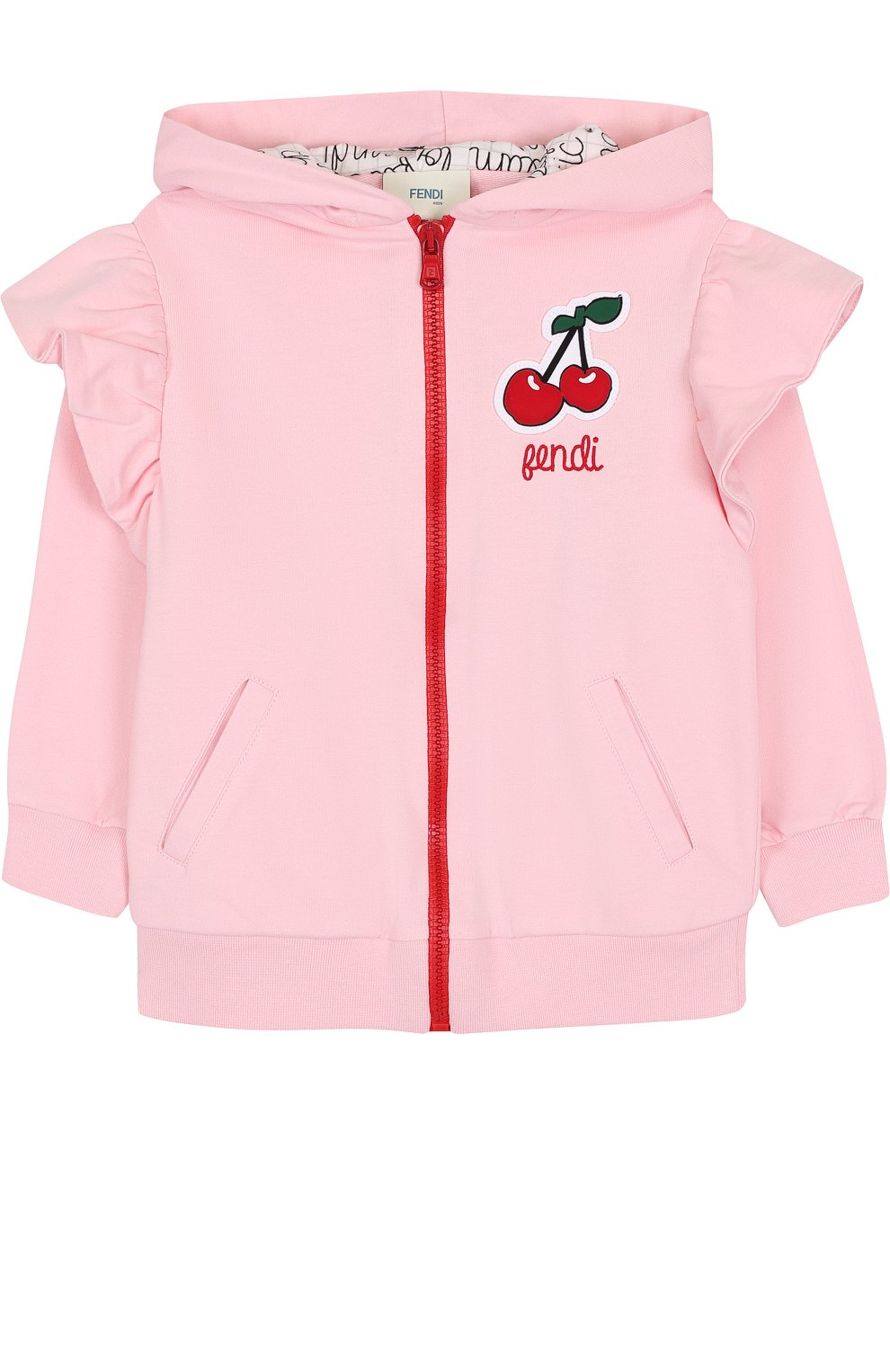 Хлопковый кардиган на молнии с капюшоном FENDI, арт. JFH050/5V0/6A-8A, фото 1