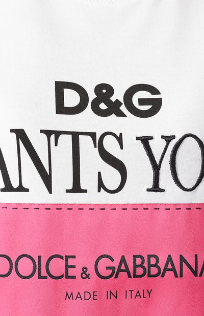 Хлопковая футболка DOLCE & GABBANA белого цвета по цене 47350 руб., арт. F8K73Z/HH7LW, фото 5 Хлопковая футболка DOLCE & GABBANA, арт. F8K73Z/HH7LW, фото 5