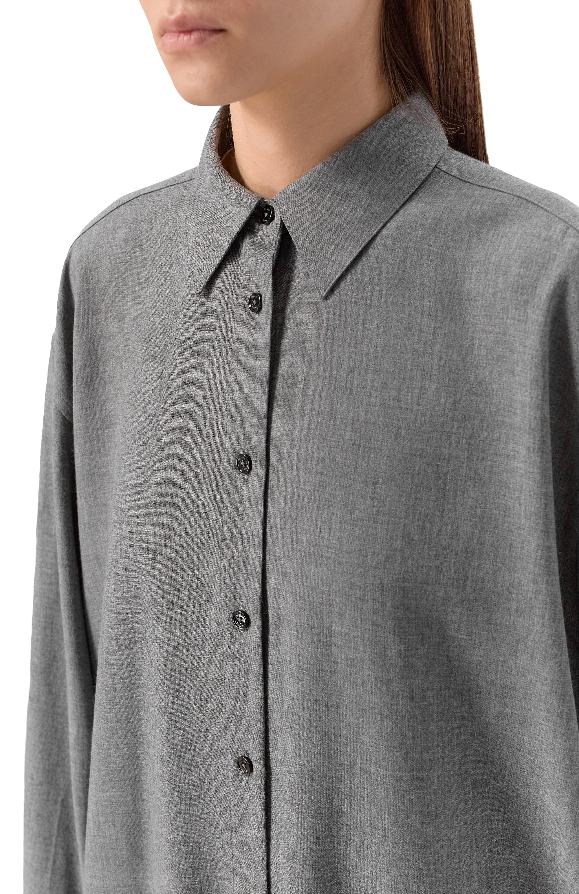 Рубашка из вискозы и шерсти TOTEME, арт. 254-WRT0480-FB0016, фото 5