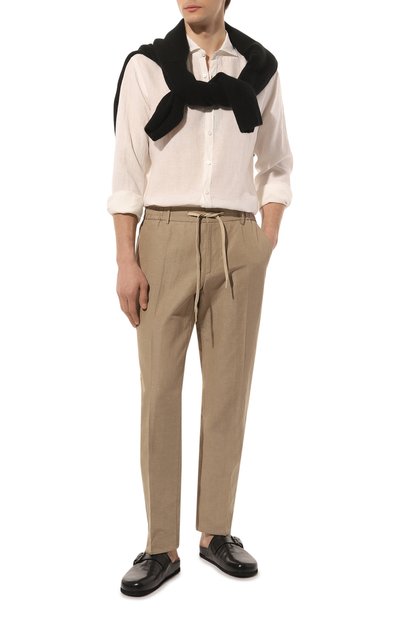 Льняная рубашка CANALI белого цвета по цене 26600 руб., арт. L7B1/GM02128, фото 2 Льняная рубашка CANALI, арт. L7B1/GM02128, фото 2