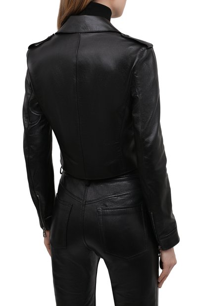 Кожаная куртка DOLCE & GABBANA черного цвета по цене 333500 руб., арт. F9M11L/HUL0J, фото 4 Кожаная куртка DOLCE & GABBANA, арт. F9M11L/HUL0J, фото 4