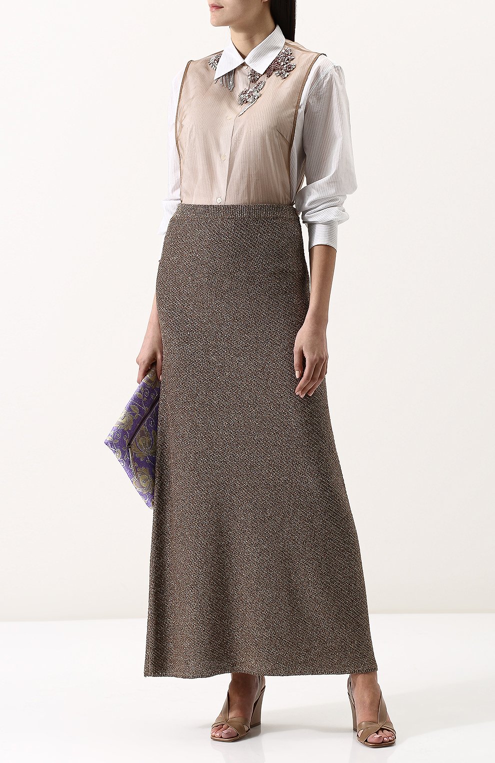 Расклешенная юбка-макси из вискозы DRIES VAN NOTEN, арт. 181-11286-5721, фото 2