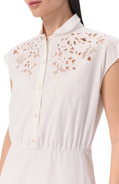 Хлопковое платье VALENTINO белого цвета по цене 414500 руб., арт. 8B3VAJR5/9VN, фото 4 Хлопковое платье VALENTINO, арт. 8B3VAJR5/9VN, фото 4