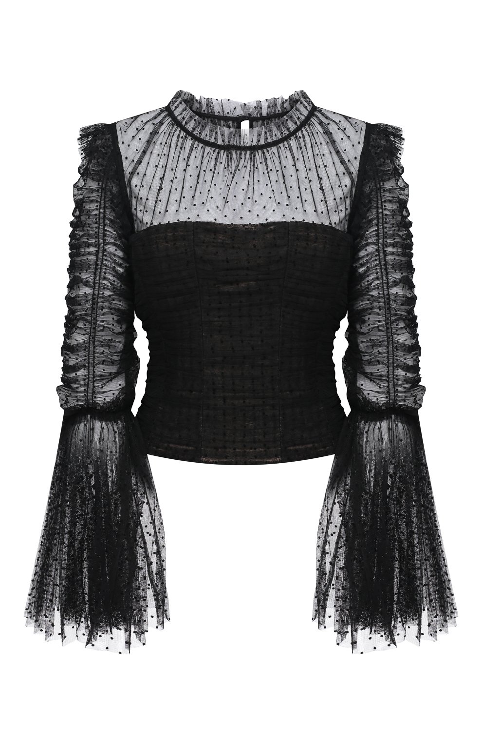 Блузка SELF-PORTRAIT черного цвета по цене 38050 руб., арт. RS21-043T, фото 1 Блузка SELF-PORTRAIT, арт. RS21-043T, фото 1