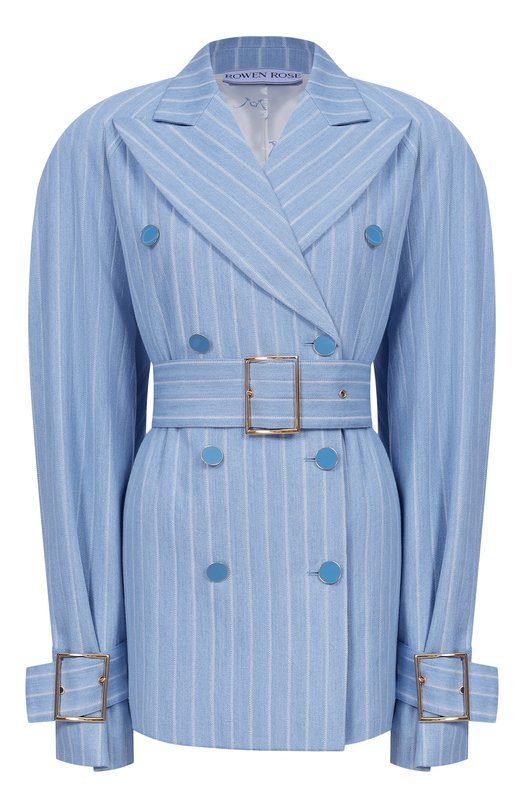 Хлопковый жакет ROWEN ROSE C0AT_RR164_S Голубой C0AT_RR164_S