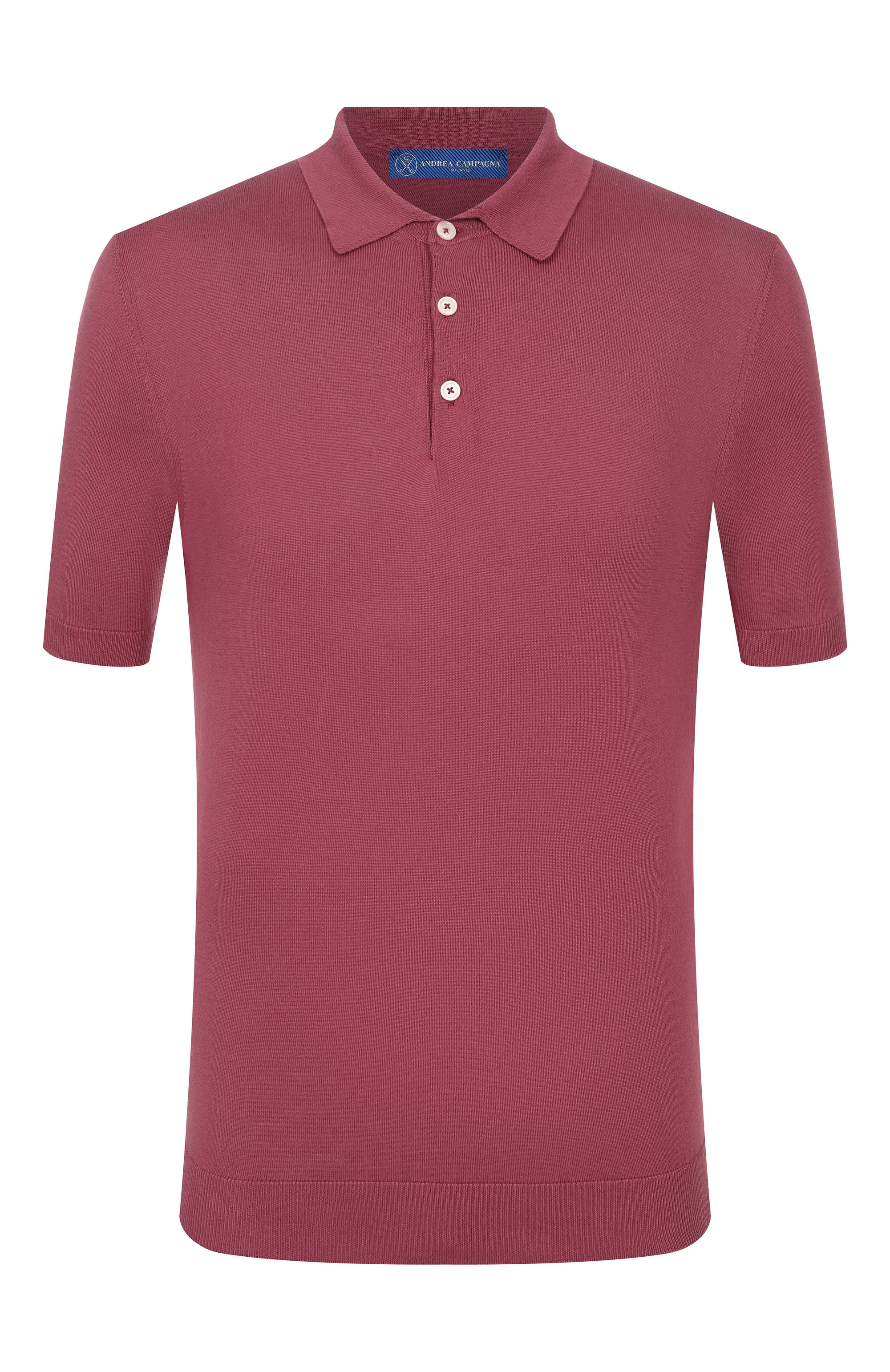 Хлопковое поло ANDREA CAMPAGNA бордового цвета по цене 32350 руб., арт. M5426-8056, фото 1 Хлопковое поло ANDREA CAMPAGNA, арт. M5426-8056, фото 1