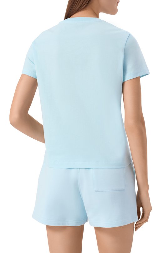 Хлопковая футболка Casablanca W-SP26-JTS-020-05-EX-BC Голубой  W-SP26-JTS-020-05-EX-BC Фото 4