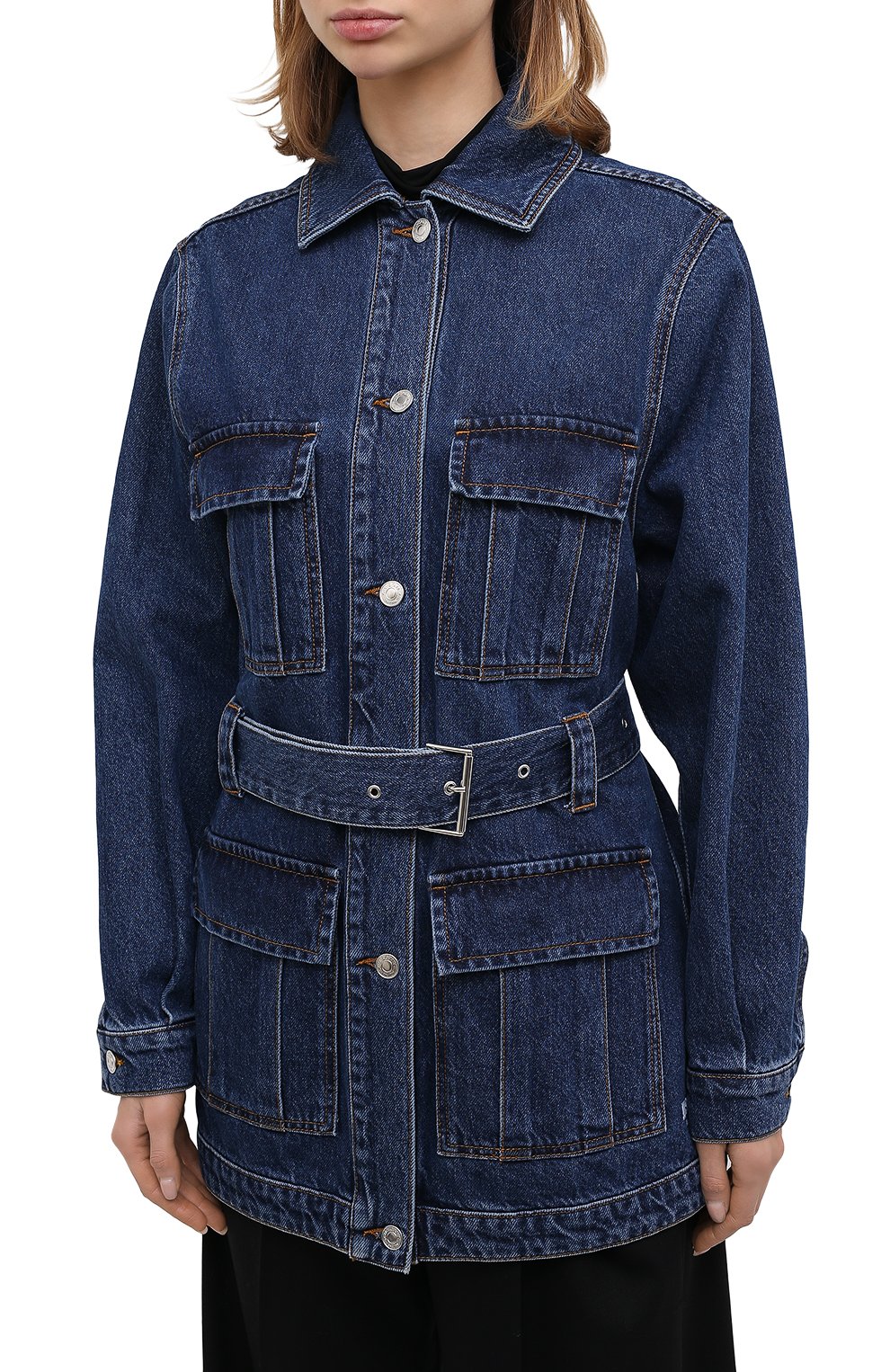 Джинсовая куртка MSGM синего цвета по цене 46150 руб., арт. 2941MDH49L 207729, фото 3 Джинсовая куртка MSGM, арт. 2941MDH49L 207729, фото 3