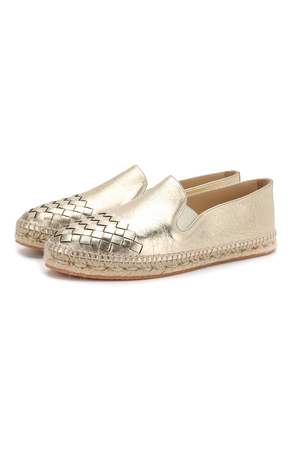 Эспадрильи из металлизированной кожи BOTTEGA VENETA, арт. 407122/VAWR1, фото 1