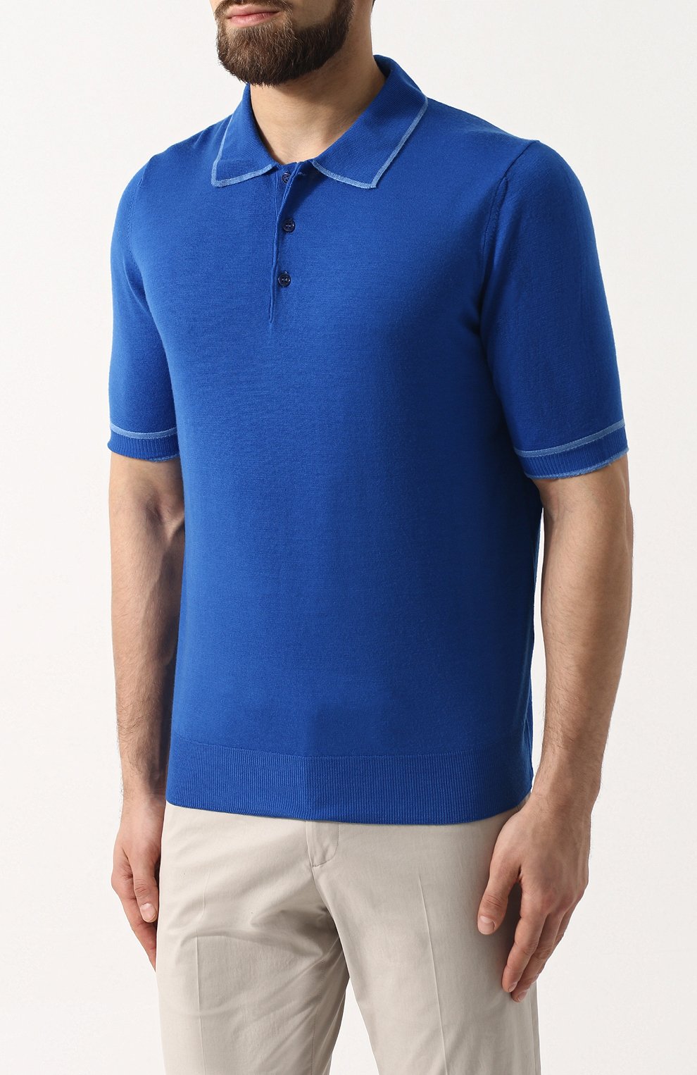 Шерстяное поло с короткими рукавами CANALI, арт. C0476/MK00512, фото 3