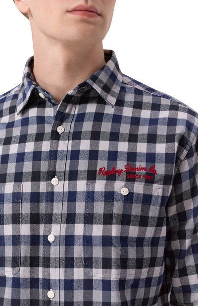 Хлопковая рубашка REPLAY разноцветного цвета по цене 19950 руб., арт. M4150 .000.52824, фото 5 Хлопковая рубашка REPLAY, арт. M4150 .000.52824, фото 5