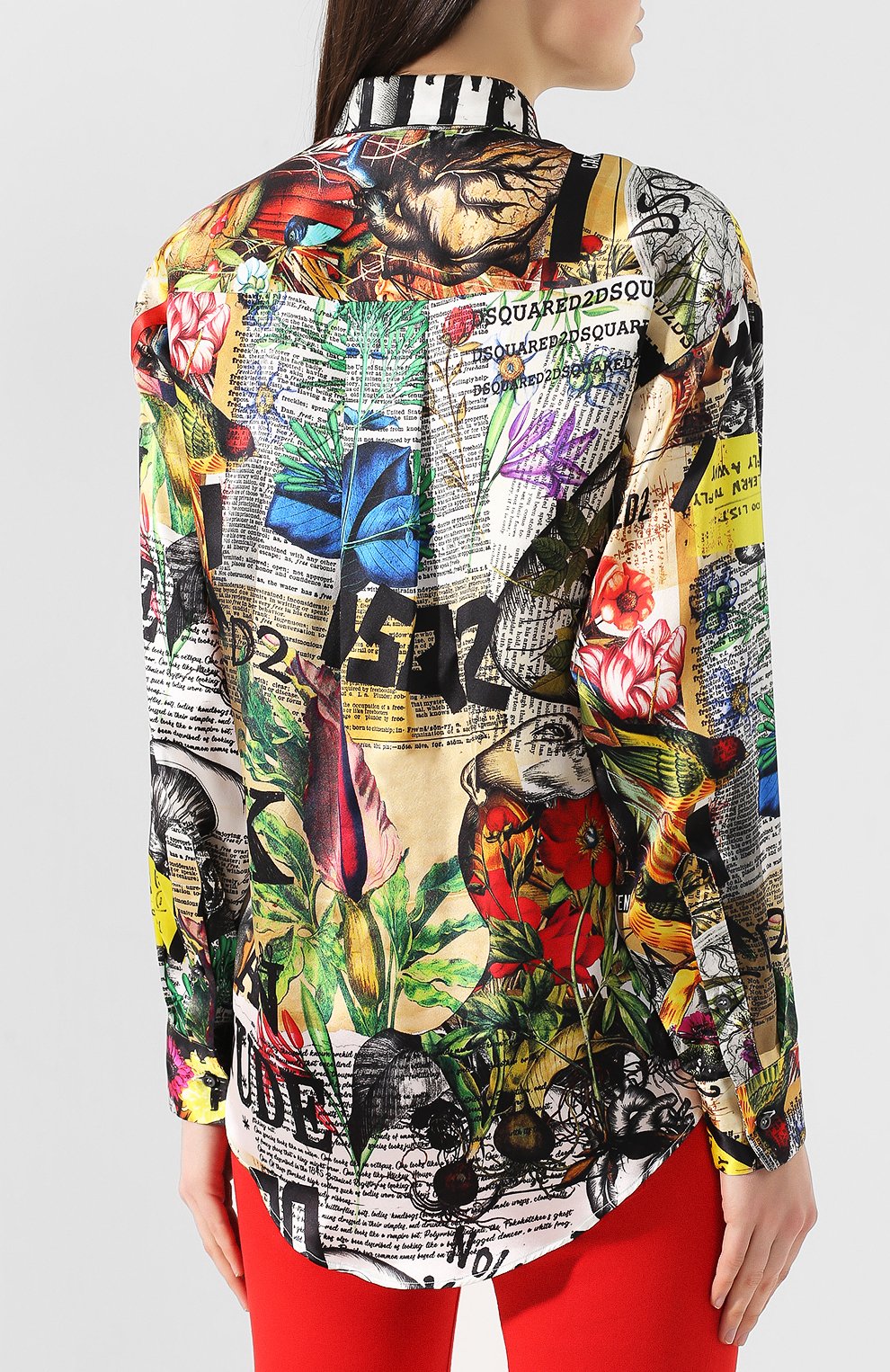 Шелковая рубашка DSQUARED2 разноцветного цвета по цене 56450 руб., арт. S72DL0603/S49864, фото 4 Шелковая рубашка DSQUARED2, арт. S72DL0603/S49864, фото 4