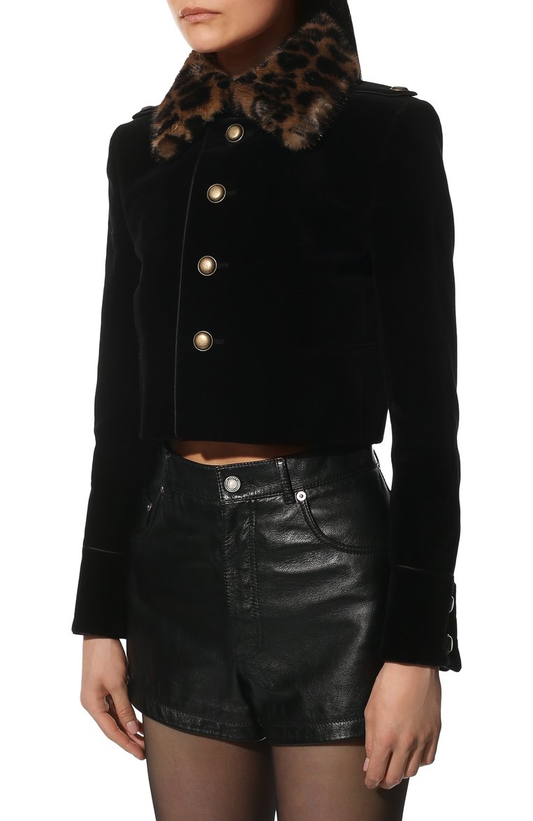 Куртка с меховым воротником SAINT LAURENT, арт. 680997/Y9E08, фото 1
