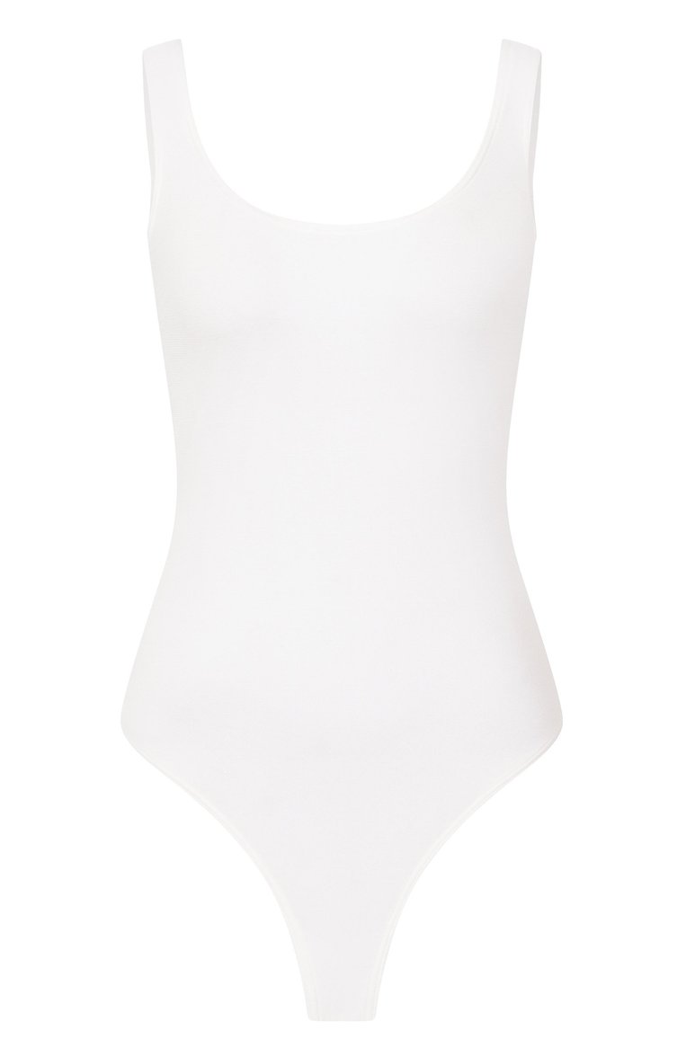 Женское боди WOLFORD белого цвета, арт. 75086 | Фото 1 (Материал внешний: Хлопок, Синтетический материал; Нос: Не проставлено; Автоматизация состава: Проставлено)