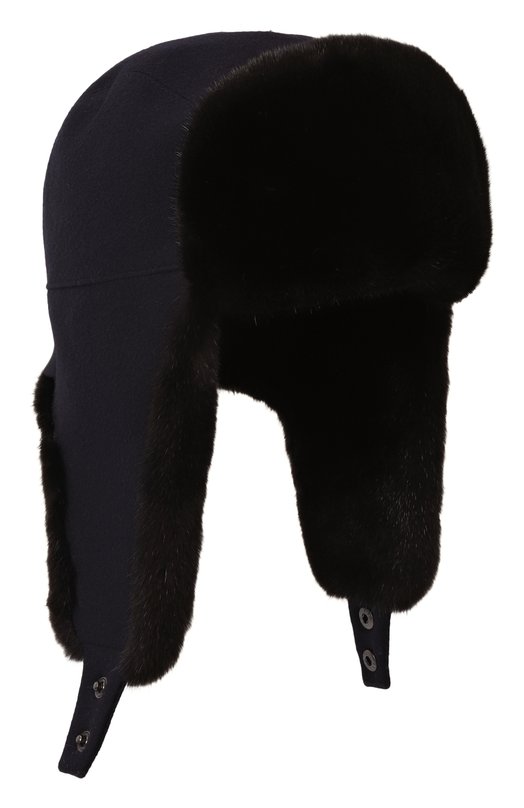 Шапка-ушанка с отделкой из норки VICTORIA KUSENKOVA 099102885153 Синий 099102885153