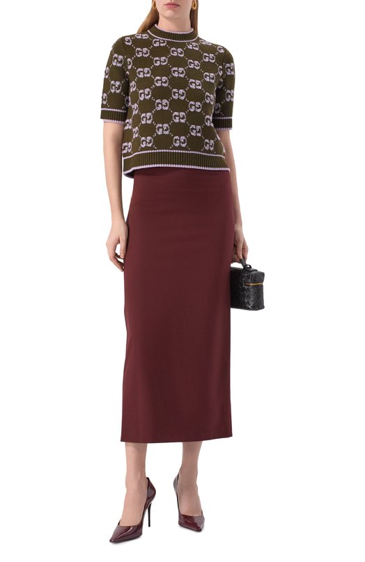 Шерстяной пуловер Gucci 770059/XKCNA Хаки  770059/XKCNA Фото 2