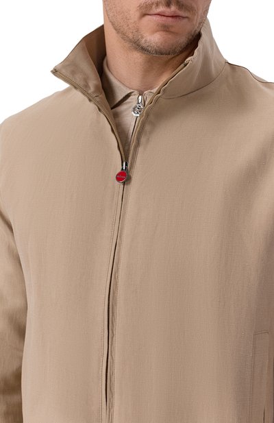 Бомбер из шелка и льна KITON бежевого цвета по цене 652500 руб., арт. UW2407V0848H, фото 5 Бомбер из шелка и льна KITON, арт. UW2407V0848H, фото 5