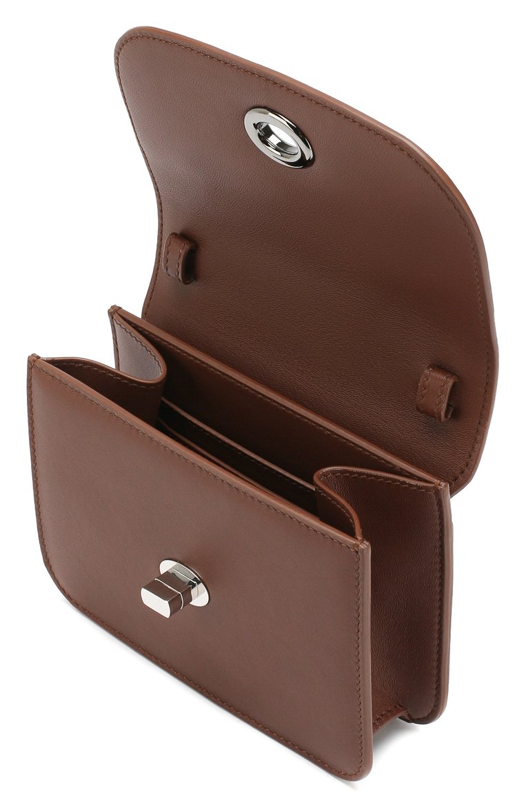 Женская поясная сумка flap pouch LORO PIANA коричневого цвета, арт. FAI7095 | Фото 4 (Материал: Натуральная кожа; Ремень/цепочка: На ремешке; Статус проверки: Проверено, Проверена категория; Размер: mini; Стили: Классический; Материал сплава: Проверено, Проставлено; Драгоценные камни: Проставлено)