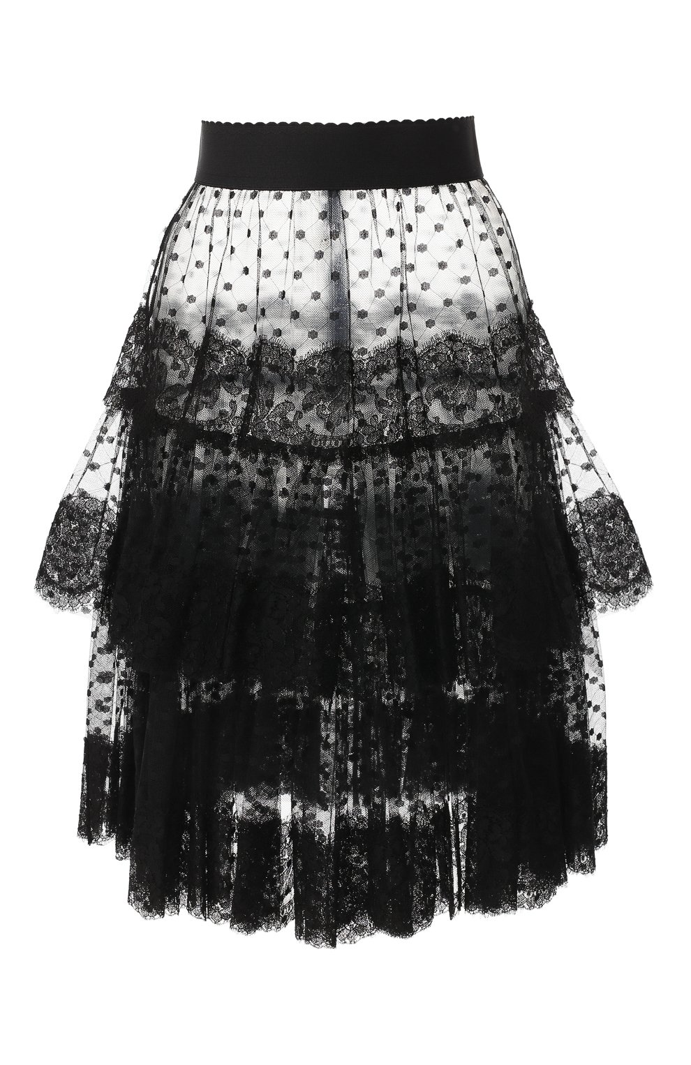 Многослойная юбка DOLCE & GABBANA черного цвета по цене 185500 руб., арт. F4BIDT/FLMJT, фото 1 Многослойная юбка DOLCE & GABBANA, арт. F4BIDT/FLMJT, фото 1