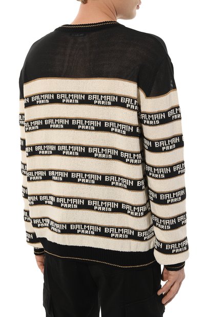 Джемпер из хлопка и шерсти BALMAIN кремового цвета по цене 121000 руб., арт. AH0KD000KE56, фото 4 Джемпер из хлопка и шерсти BALMAIN, арт. AH0KD000KE56, фото 4