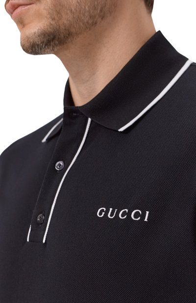 Хлопковое поло GUCCI, арт. 806250/XJHH0, фото 5