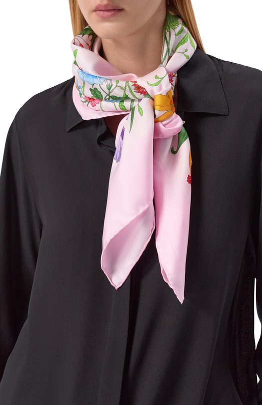 Шелковый платок Gucci 823486/3G001 Розовый  823486/3G001 Фото 2