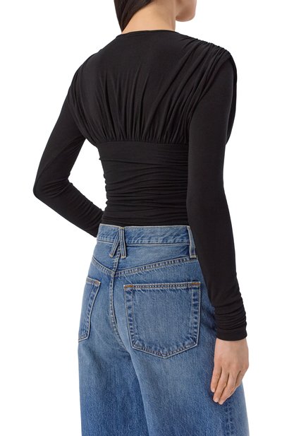 Боди из лиоцелла AGOLDE черного цвета по цене 41600 руб., арт. A74121618, фото 4 Боди из лиоцелла AGOLDE, арт. A74121618, фото 4