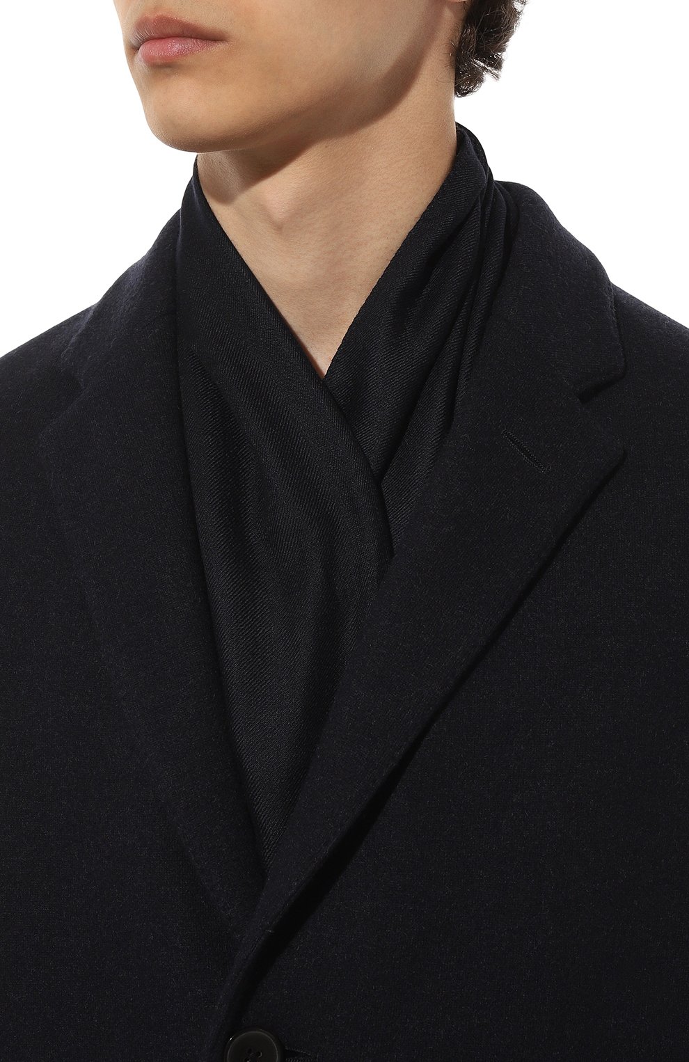 Кашемировый шарф STEFANO RICCI темно-синего цвета по цене 69600 руб., арт. MIA3100010/31588, фото 2 Кашемировый шарф STEFANO RICCI, арт. MIA3100010/31588, фото 2