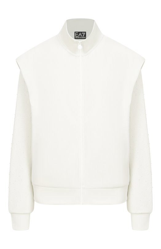 Толстовка с отделкой стразами EA7 7W001016/AF24375 Белый 7W001016/AF24375