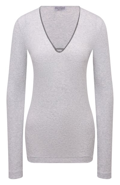 Женская хлопковый лонгслив BRUNELLO CUCINELLI, арт. MP902HC502