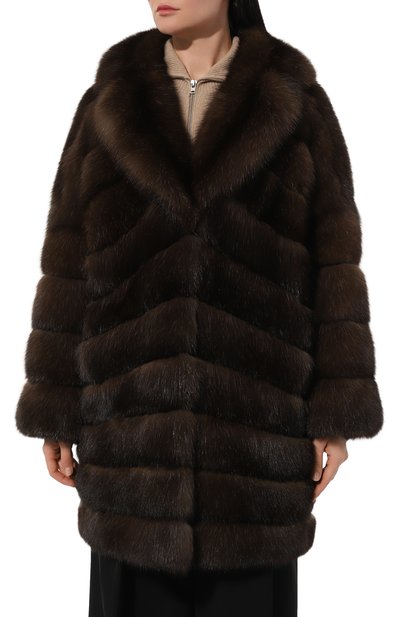 Шуба из меха соболя VICTORIA KUSENKOVA темно-коричневого цвета по цене 3982000 руб., арт. 723500004635, фото 3 Шуба из меха соболя VICTORIA KUSENKOVA, арт. 723500004635, фото 3