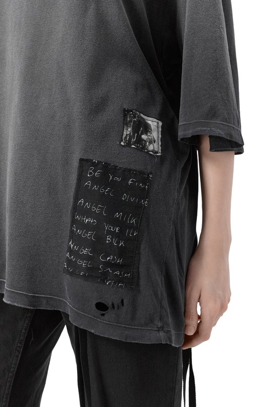 Хлопковая футболка Ann Demeulemeester B0013244/FA637 Серый  B0013244/FA637 Фото 5