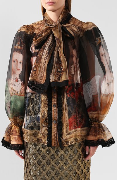 Блузка из смеси шелка и хлопка DOLCE & GABBANA, арт. F5K42T/GD032, фото 3