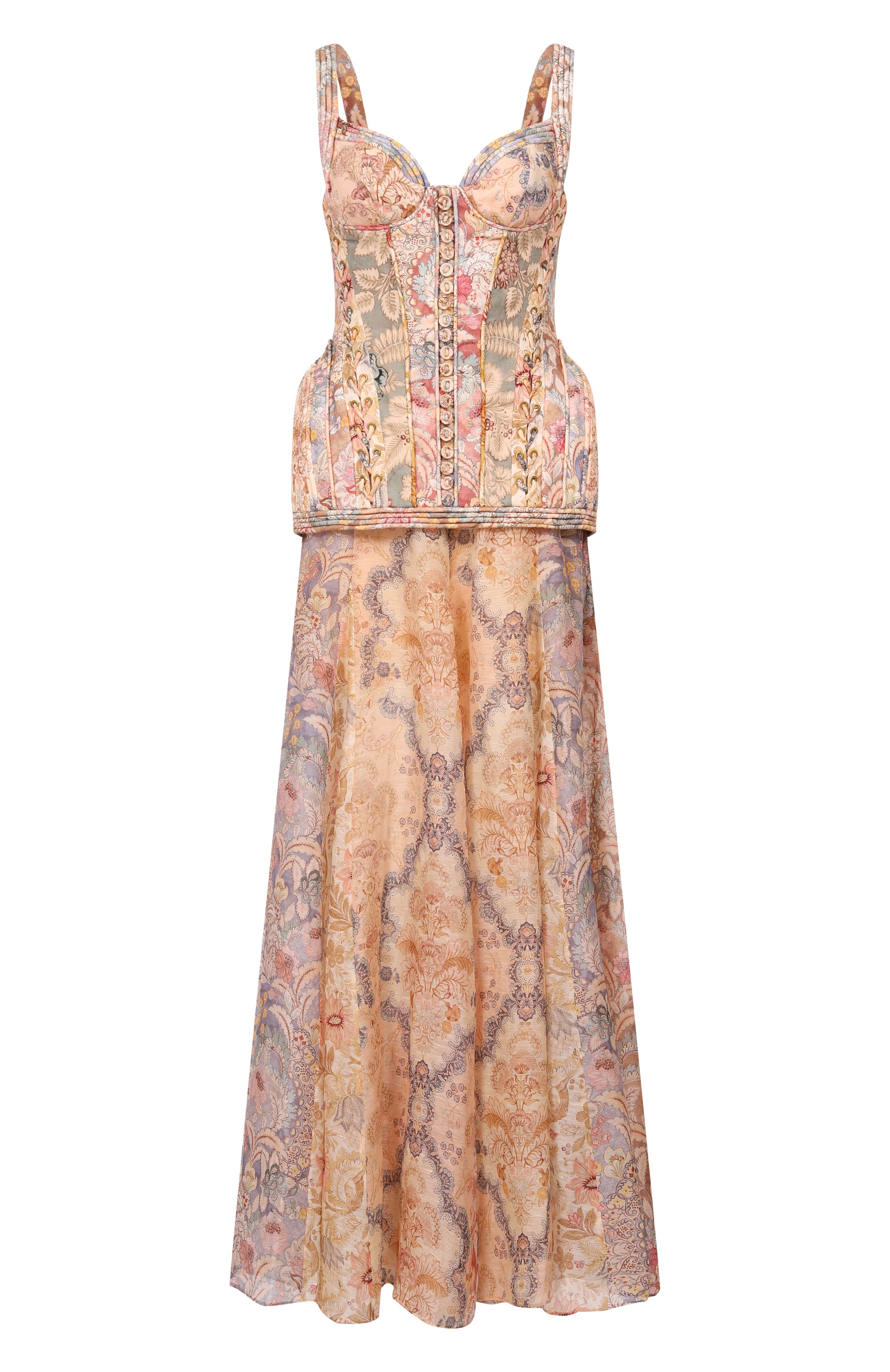 Комбинированное платье ZIMMERMANN, арт. 6909DC261, фото 1