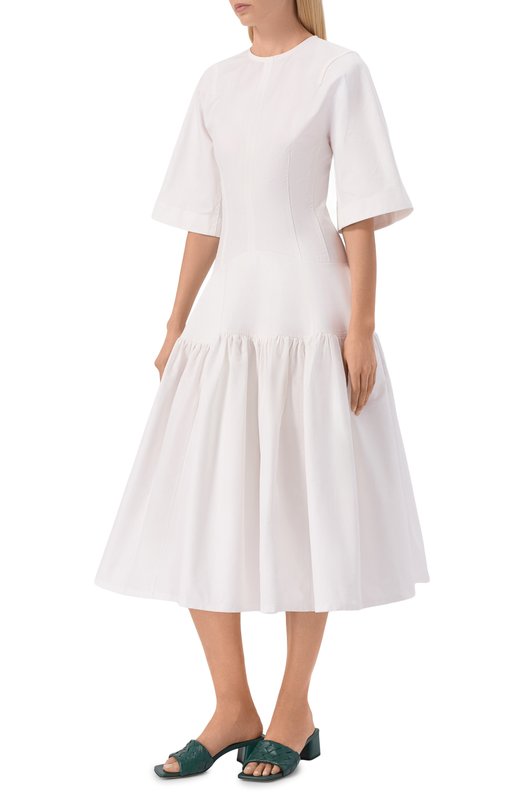 Хлопковое платье Bottega Veneta 869508/V6D10 Белый  869508/V6D10 Фото 2