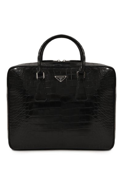 Мужская портфель из кожи аллигатора PRADA, арт. 2VE011-ULC-F0002-OYO