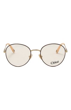Женские оправа CHLOÉ золотого цвета, арт. CH0021 010 | Фото 3 (Тип очков: Оправа; Материал: Металл; Нос: Не проставлено; Региональные ограничения белый список (Axapta Mercury): Не проставлено; Оптика Гендер: оптика-женское; Очки форма: Круглые)