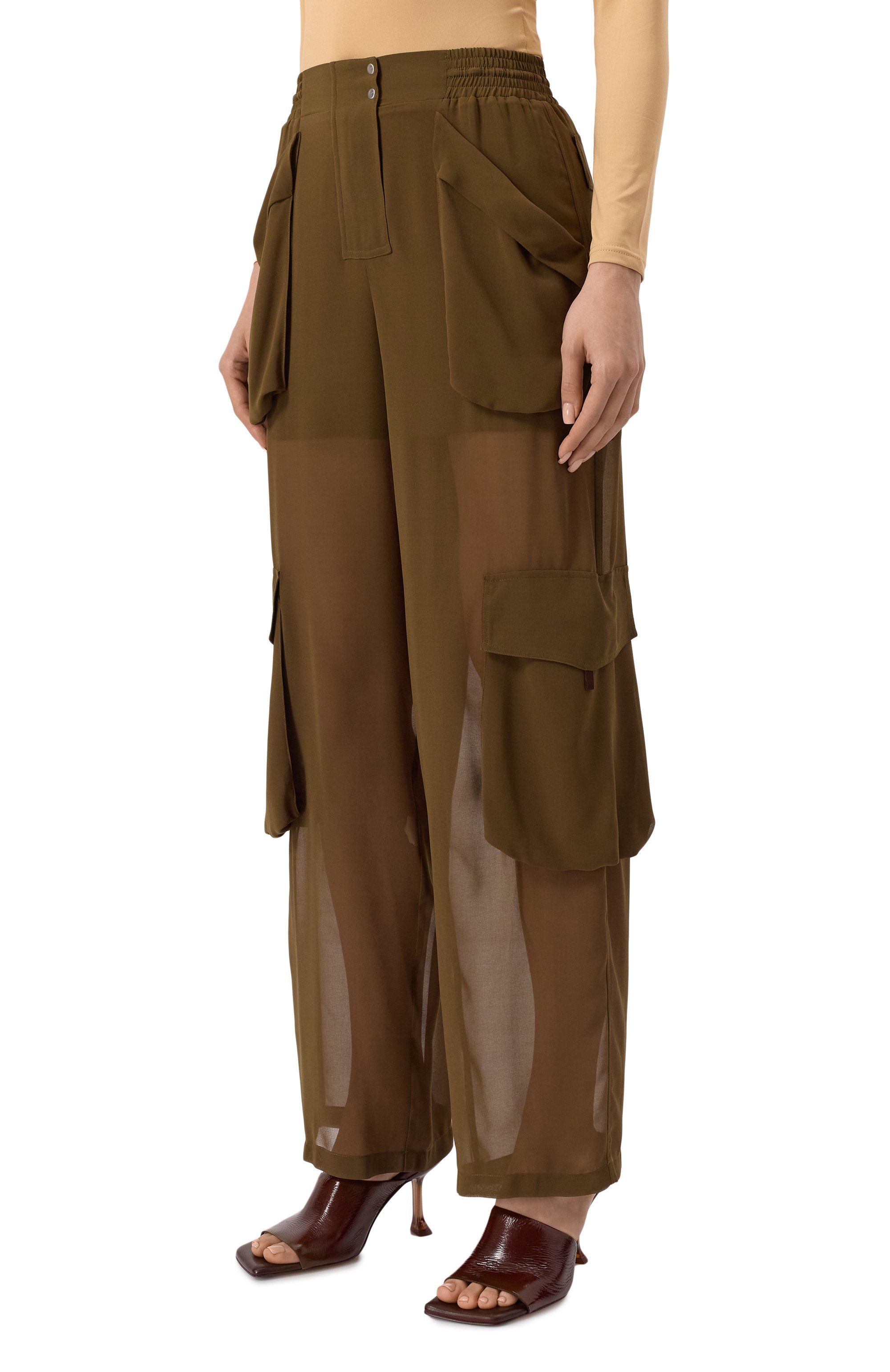 Брюки-карго PINKO хаки цвета по цене 27800 руб., арт. 104751/A21F, фото 3 Брюки-карго PINKO, арт. 104751/A21F, фото 3