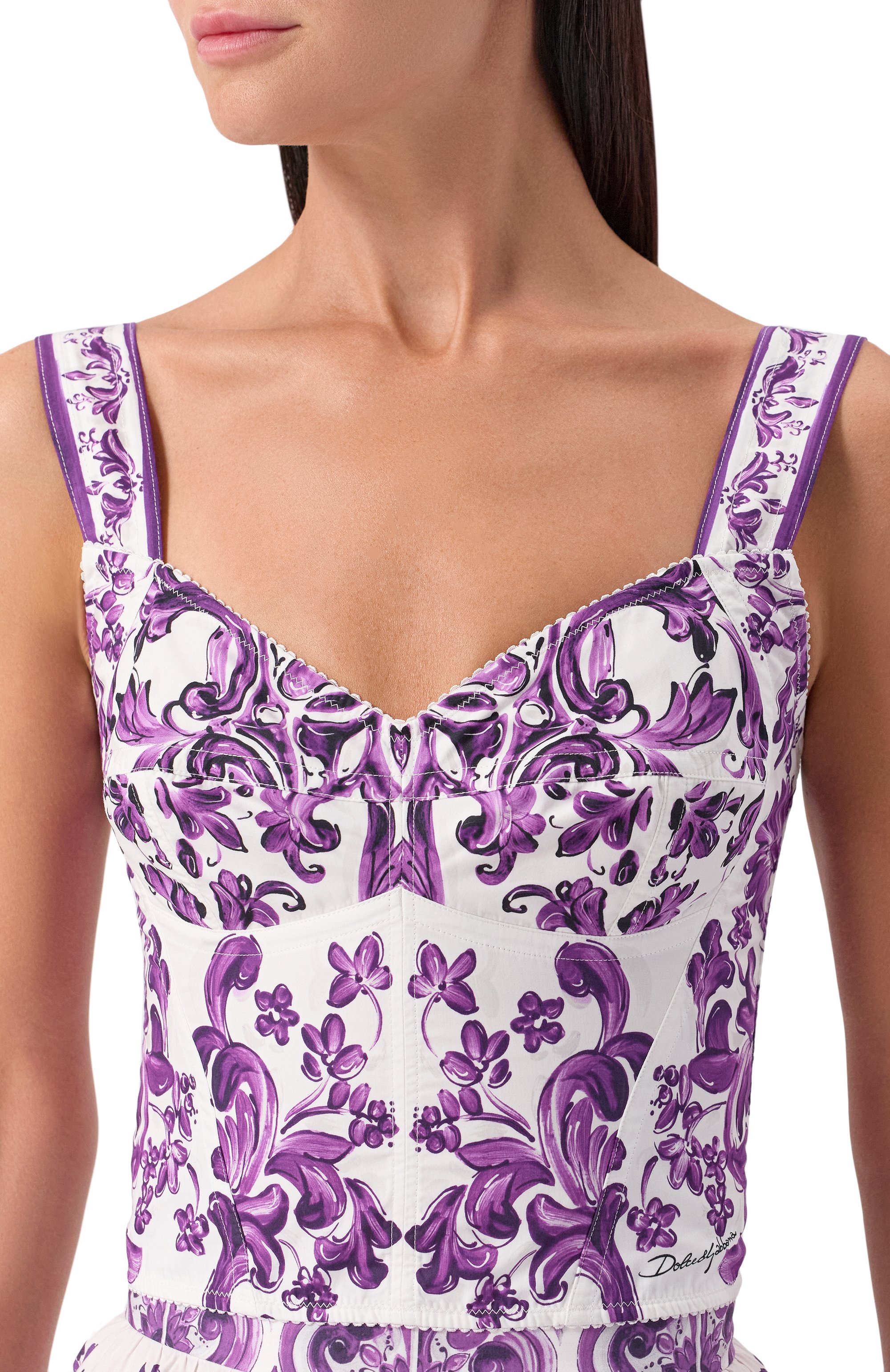 Хлопковый топ-бюстье DOLCE & GABBANA, арт. F7BB1T/FI5LS, фото 5