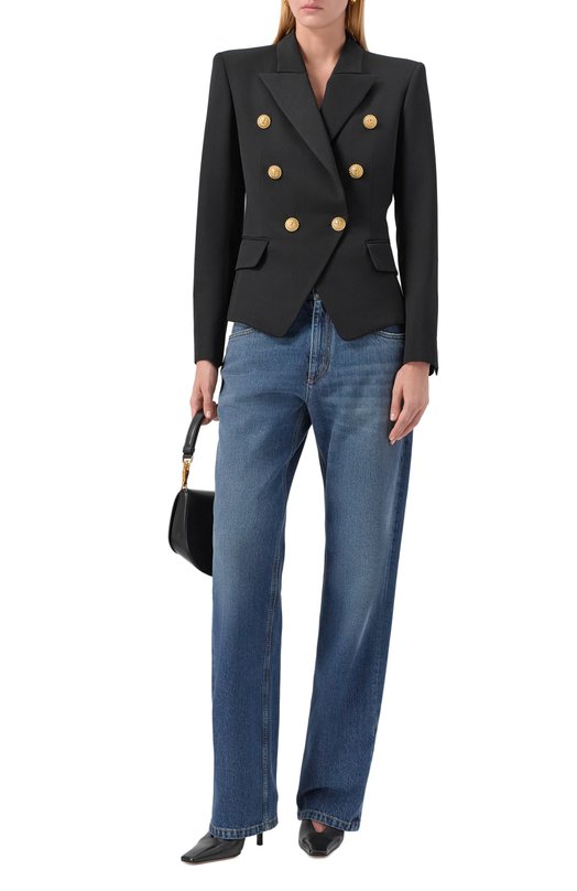 Шерстяной жакет Balmain FF1SI505/WB08 Чёрный  FF1SI505/WB08 Фото 2