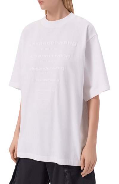 Хлопковая футболка ALEXANDER WANG белого цвета по цене 39950 руб., арт. UCC3261924, фото 3 Хлопковая футболка ALEXANDER WANG, арт. UCC3261924, фото 3