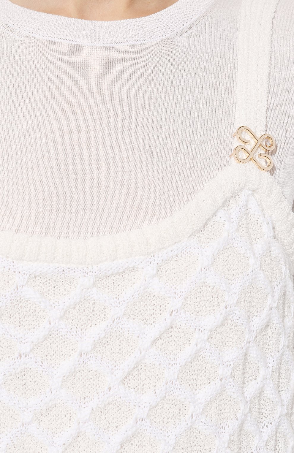 Хлопковый пуловер AND THE BRAND белого цвета по цене 41160 руб., арт. S24-TP029(TS003)-0704-100D, фото 5 Хлопковый пуловер AND THE BRAND, арт. S24-TP029(TS003)-0704-100D, фото 5