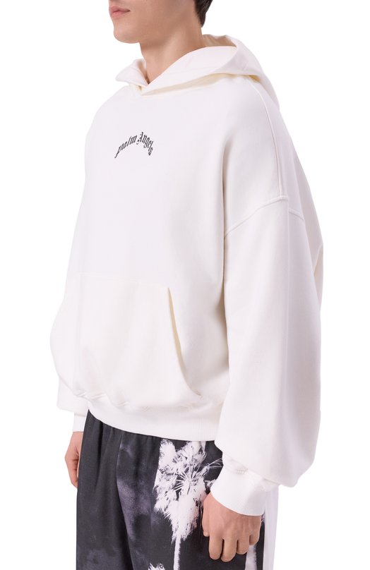 Хлопковое худи Palm Angels PMBB17EF25FLE004 Белый  PMBB17EF25FLE004 Фото 3