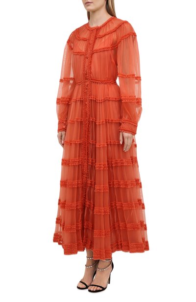 Платье FENDI оранжевого цвета по цене 571000 руб., арт. FDA842 AC6V, фото 3 Платье FENDI, арт. FDA842 AC6V, фото 3